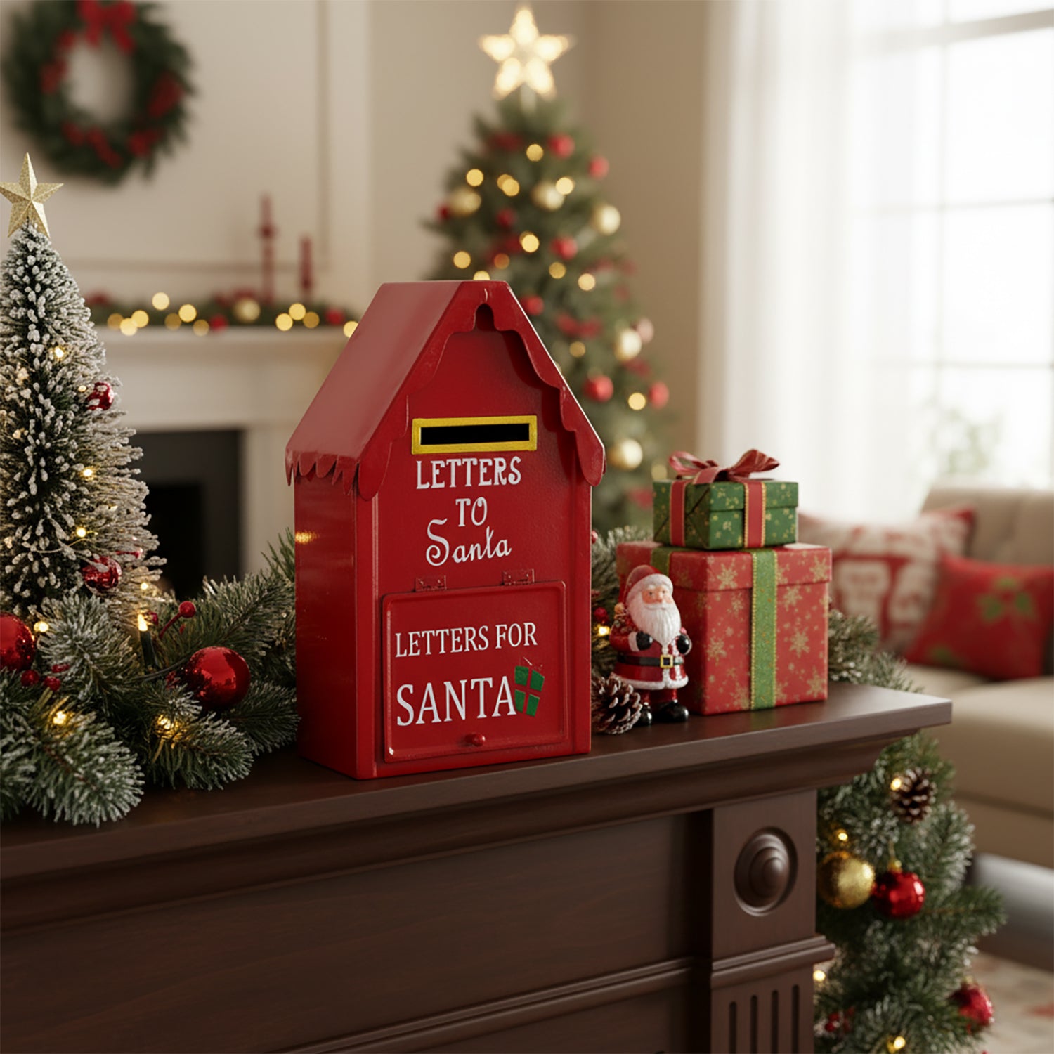 VESTIAMO CASA GRAN NATALE - Cassetta Postale Natalizia Letters for Santa h25,5x15x10 cm